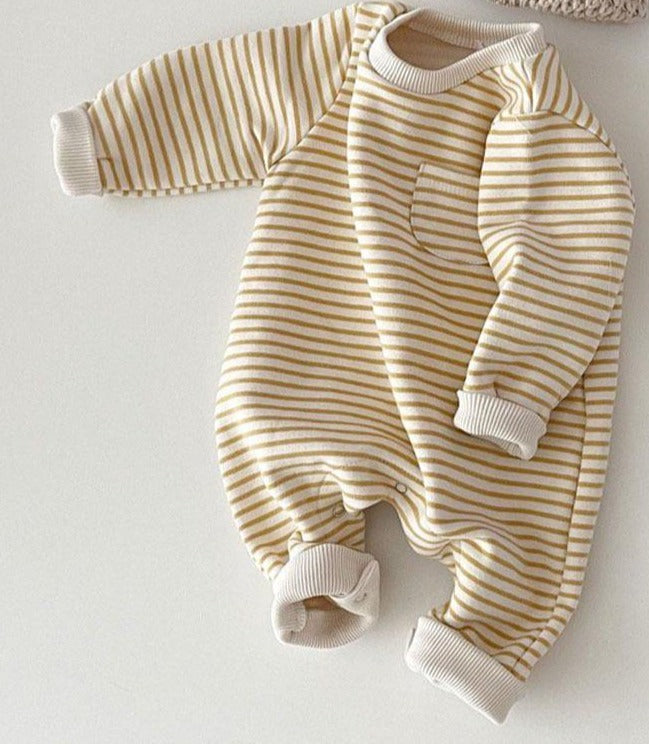 Cute and Colorful Horizontal-Striped Baby Romper, 6 mos to 24 mos