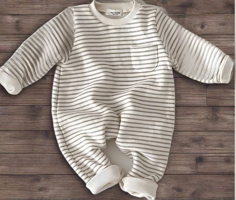 Cute and Colorful Horizontal-Striped Baby Romper, 6 mos to 24 mos