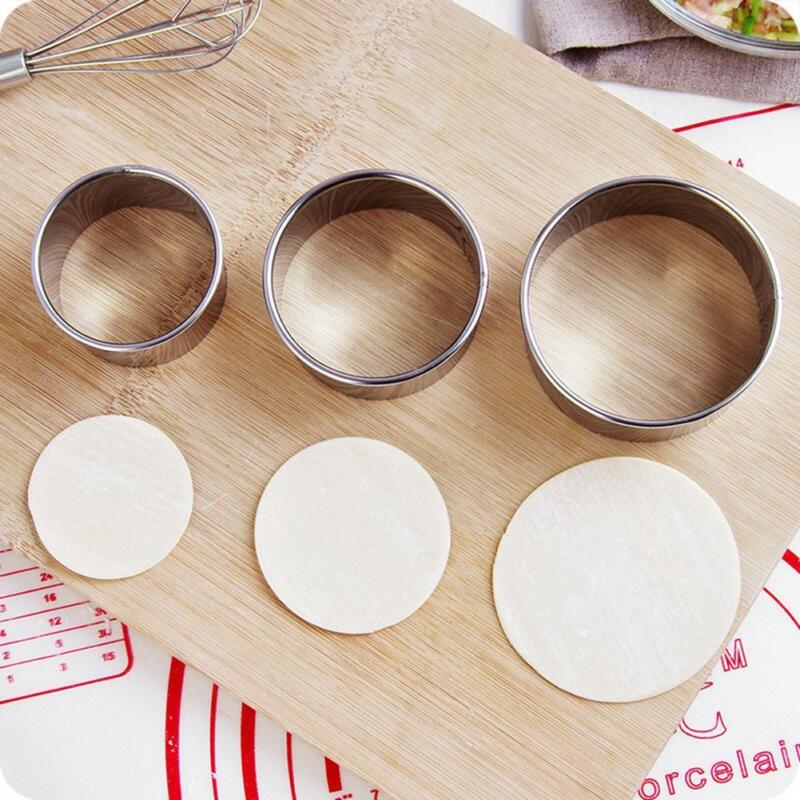 3Pcs Round Stainless Steel Biscuit Cutter