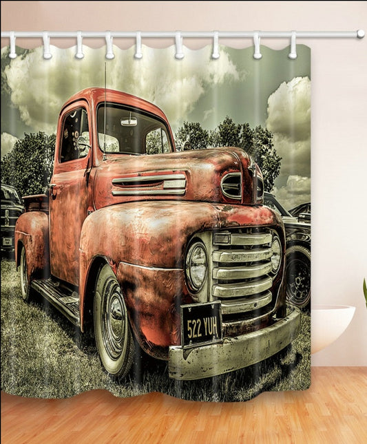Classic Truck Shower Curtain, Wall Decoration, Photography Backdrop