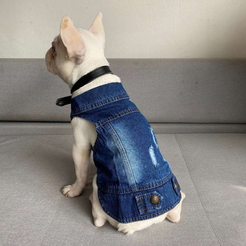 For Doggie Country-style Denim Hoodie Jeans Jacket Vestie