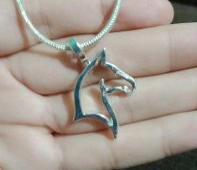 Horse Head Profile Stainless Steel Pendant Necklace