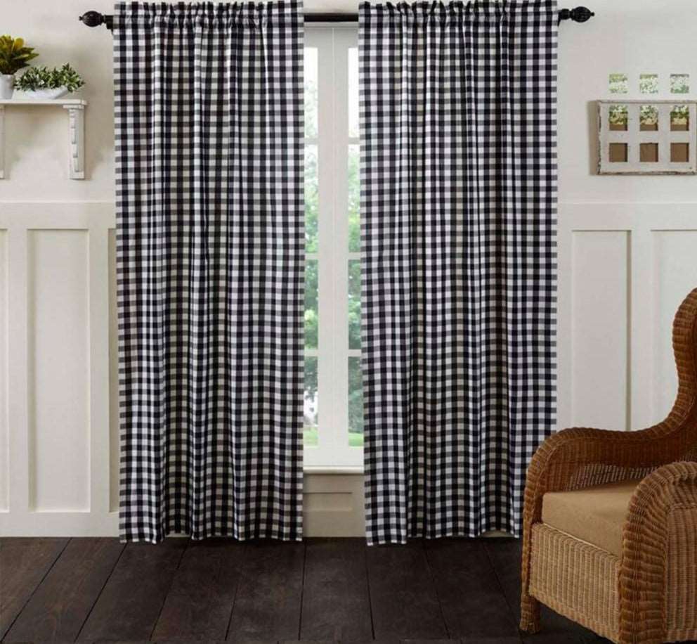 Gingham, Check Plaid Long Curtains