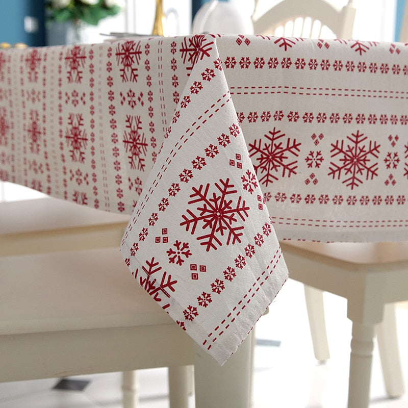 Christmas Snowflake Tablecloth Hygge Style