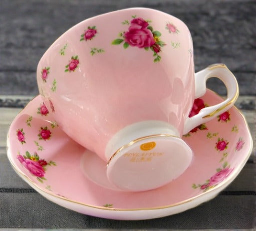 Beautiful Roses Bone China Coffee Cup And Saucer Set