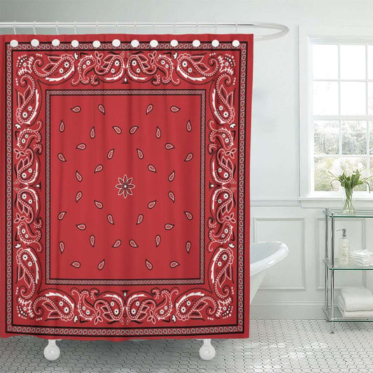 Red Bandanna Design Shower Curtain
