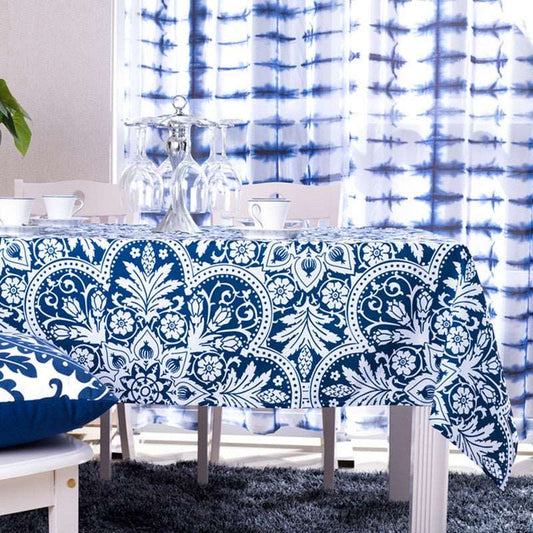 Bandanna Blues Printed Rectangular Table Cloth